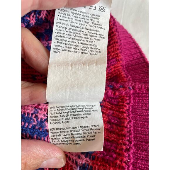 S. Oliver purple hooded sweater short sleeve logo fair isle colorful 12-18 mo. - Picture 6 of 7